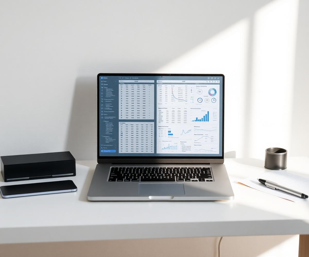AI-enhanced Office 365 workspace on a laptop